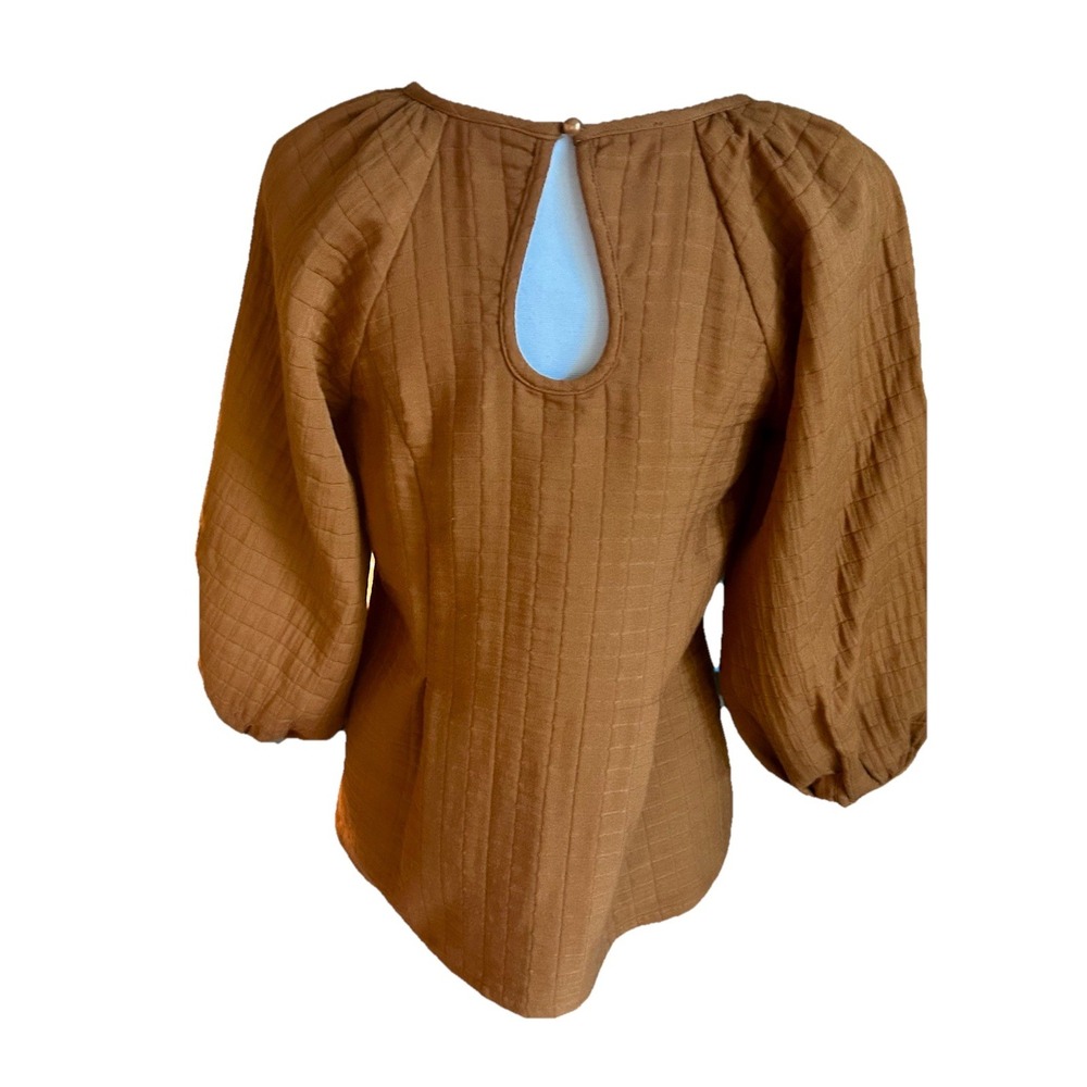 Levi's 3/4 Sleeve Quilted Tailored Cotton Terra Cotta Shirt Blouse Boho X-Small - Picture 7 of 11